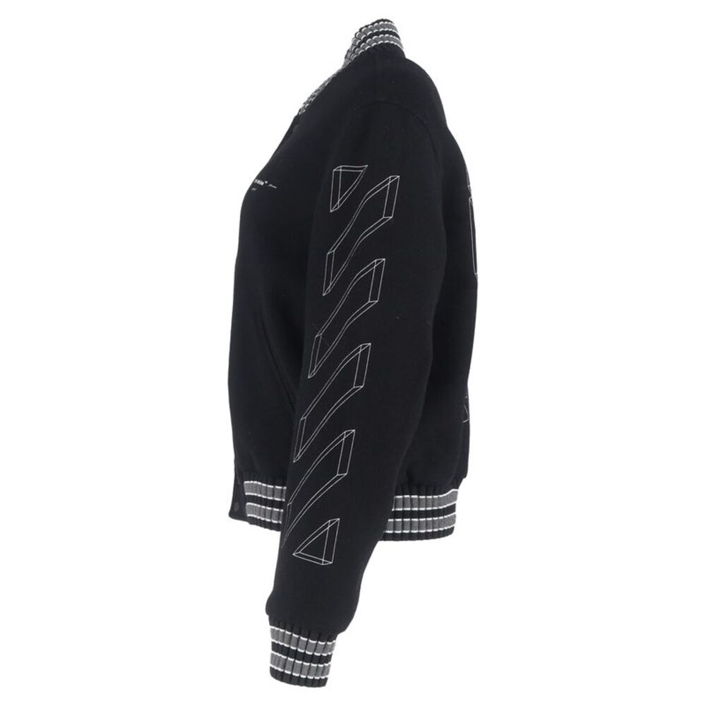 Pre Loved Off White Vintage Varsity Jacket Geomet… - image 3